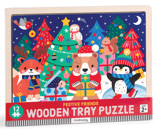 Christmas 12 Piece Wooden Tray Puzzle