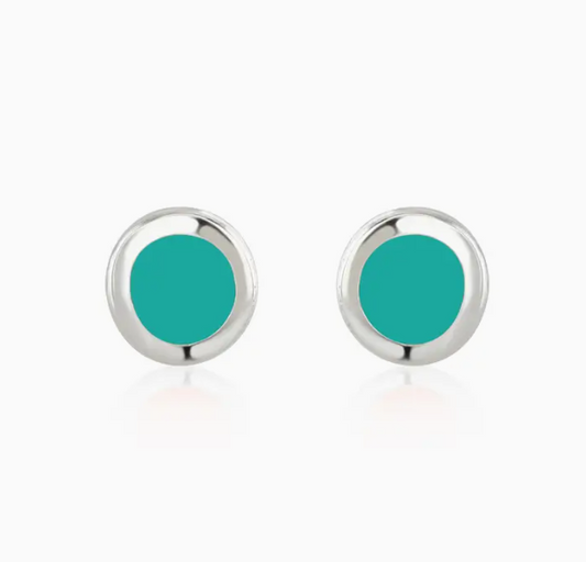 Turquoise Enamel Stud Earrings