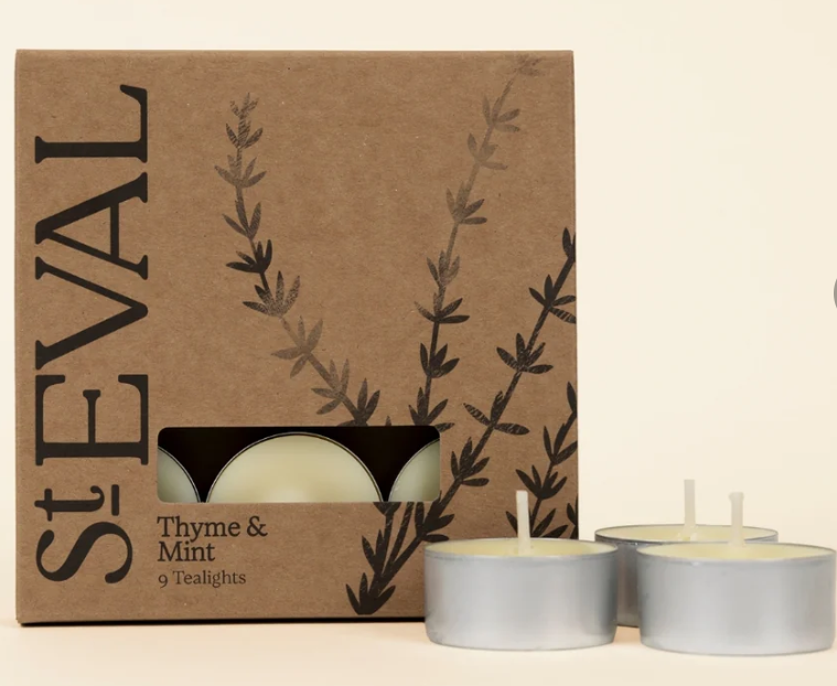 St Eval Thyme and Mint Scented Tealights – The Box