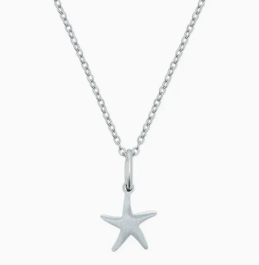 Silver Starfish Charm Necklace