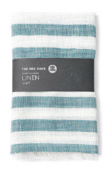 The Sea Shed Linen Large Stripe Scarf - Sea Blue