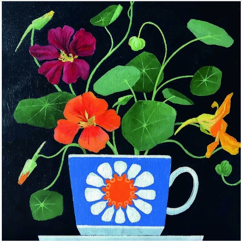 Orange Nasturtium Greetings Card