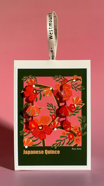 Botanical Wearable - Japanese Quince Earrings