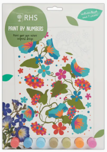 Rhs Paint By Numbers For Kids, Multicoloured, A4, Blooms