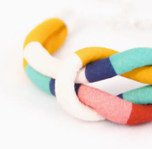 Printed Fabric Cord Knot Bracelet - Fairground Follies
