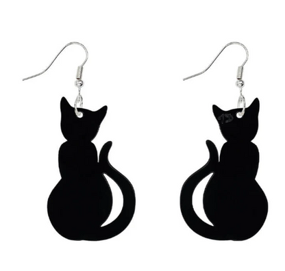 Large Cat Charm Earrings
