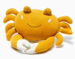 Knitted Crab Soft Toy in Mustard