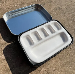 Handmade Ceramic Palette in Black Case