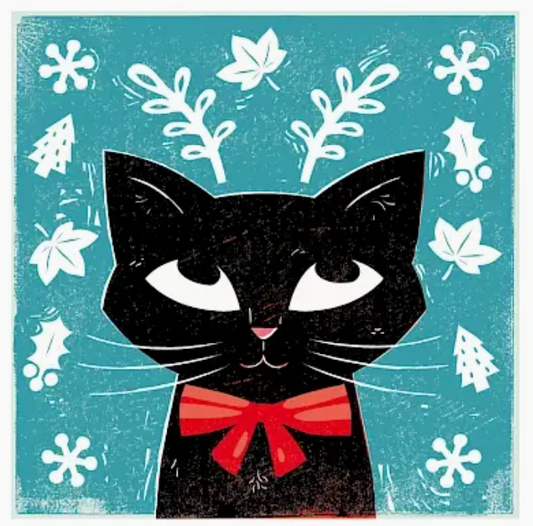 Christmas Cat Greetings Card