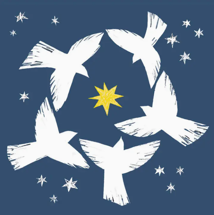 Circling Doves Greetings Card