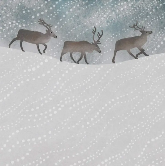 Reindeer in the Snow Greetings Card