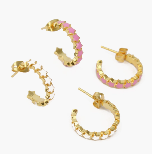 Enamel Star Earrings