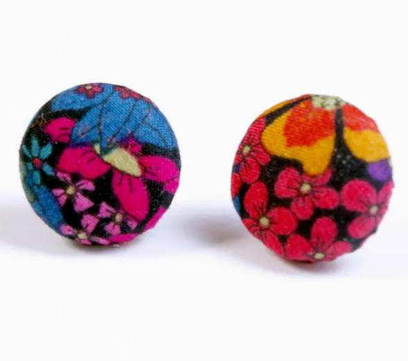 Fabric Stud Earrings