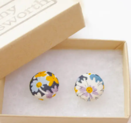 Fabric Stud Earrings