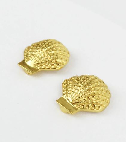 Gold Shell Stud Earrings