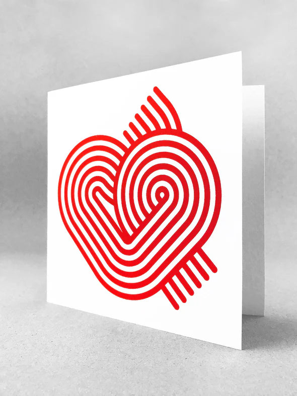 Stripy Heart On White Card