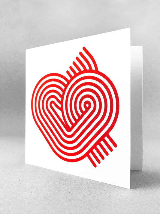 Stripy Heart On White Card