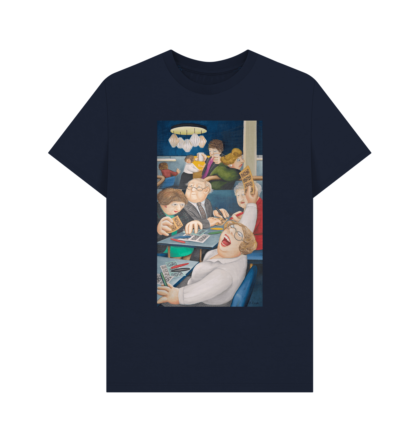 Navy Blue Printed T-shirt Front