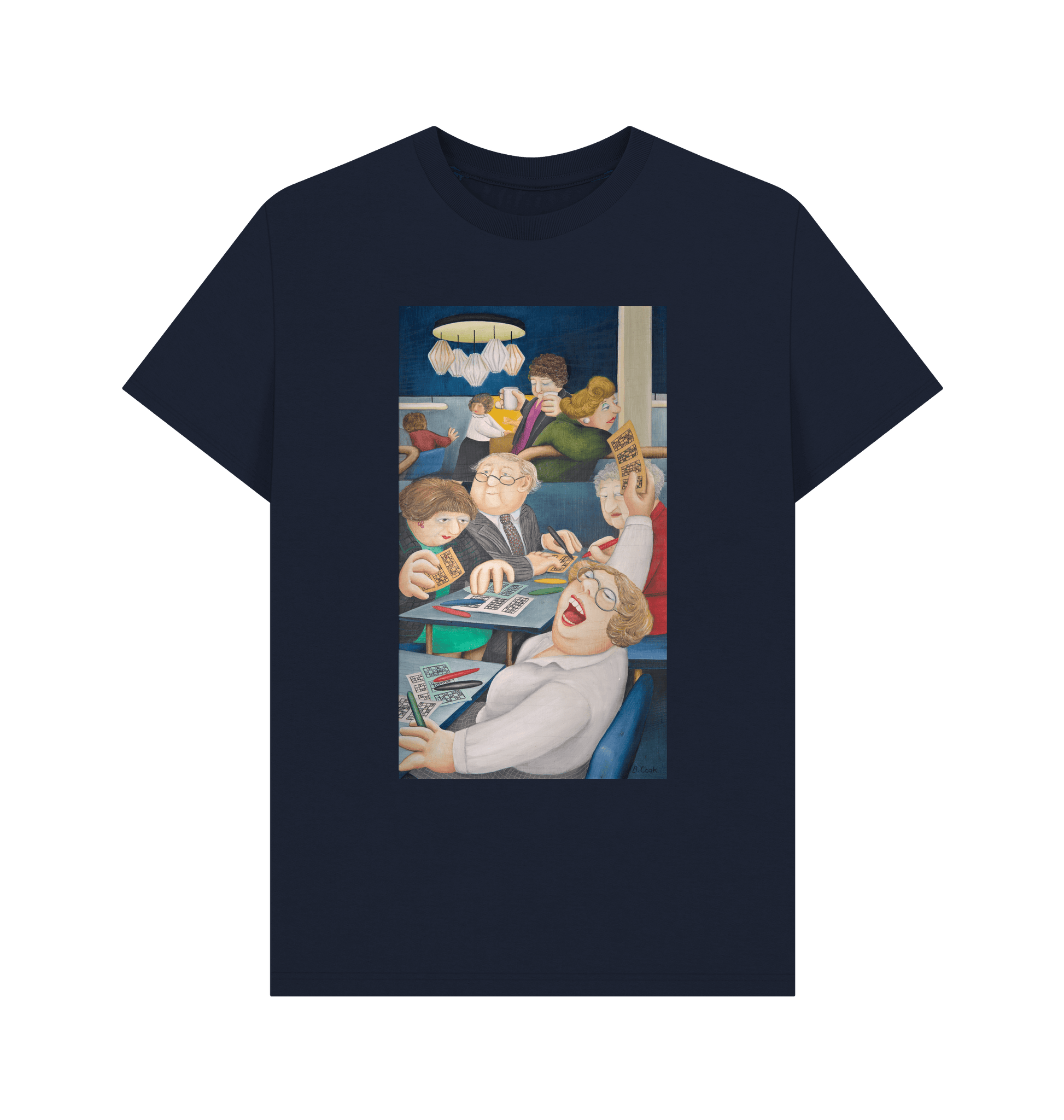 Navy Blue Printed T-shirt Front
