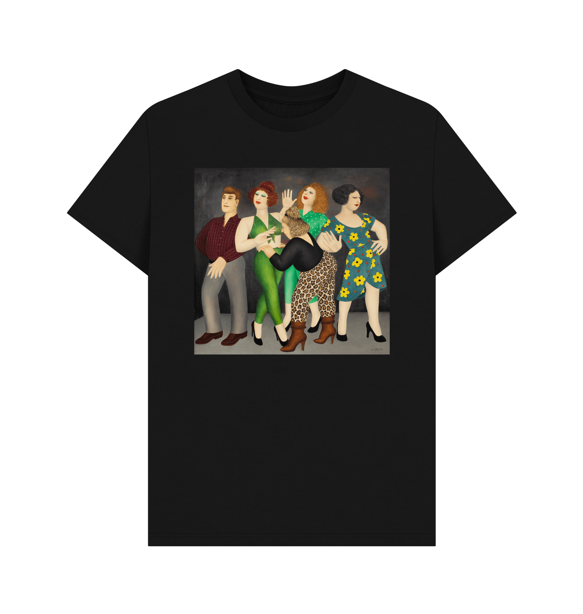 Black Printed T-shirt Front