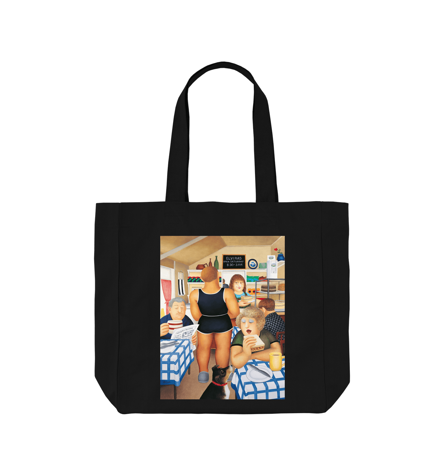 Black Printed Bag Front