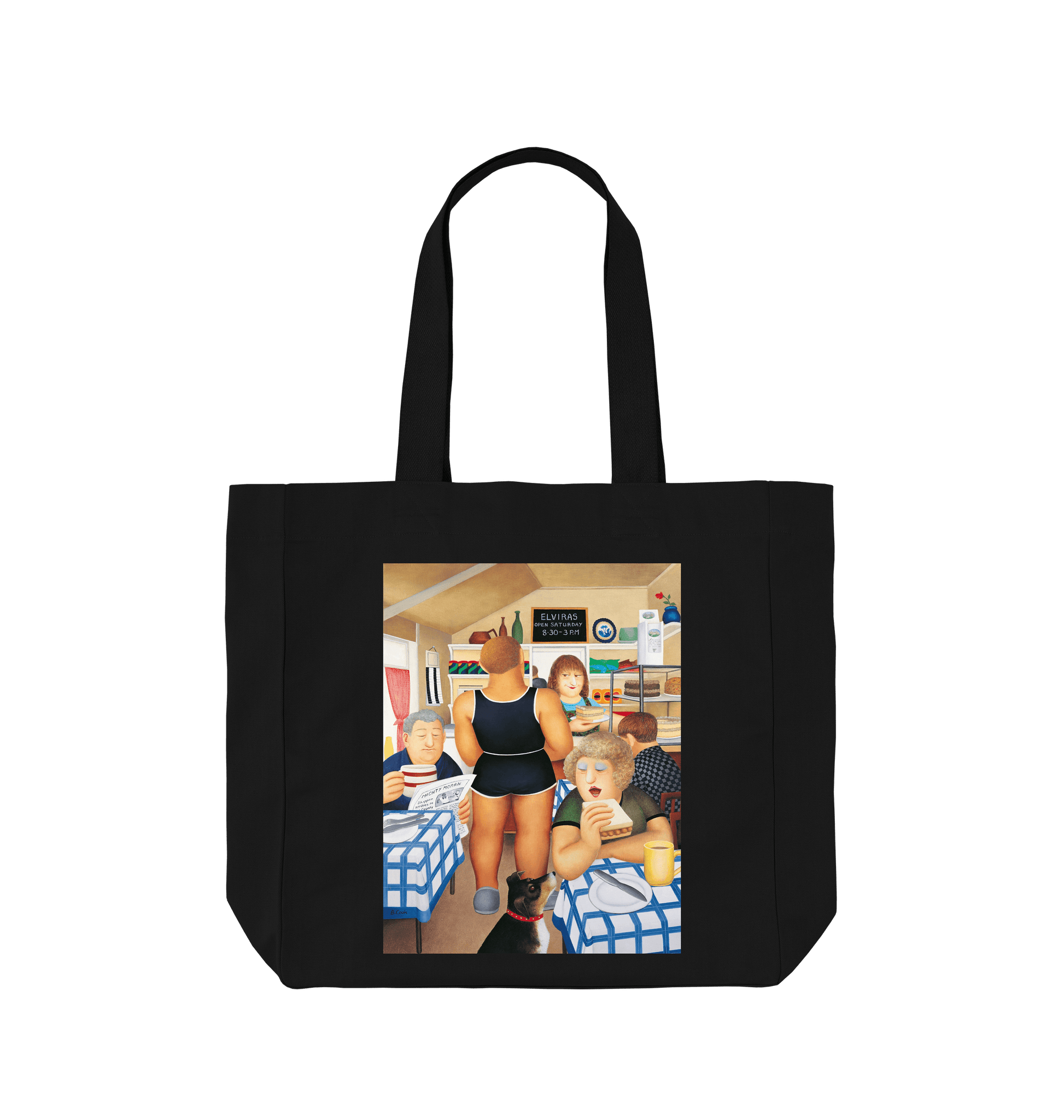 Black Printed Bag Front