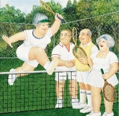 Beryl Cook Anyone For Tennis Greetings Card