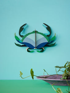 Aquamarine Crab 3D Wall Art