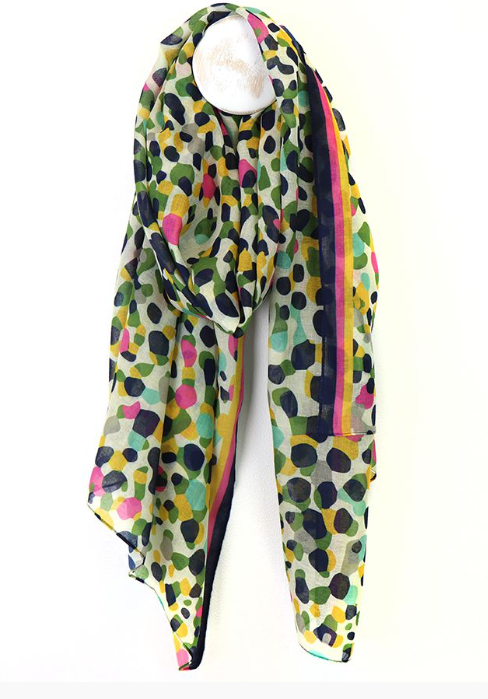 POM Olive Mix Recycled Camouflage Spot Print Scarf