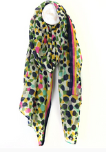 Load image into Gallery viewer, POM Olive Mix Recycled Camouflage Spot Print Scarf
