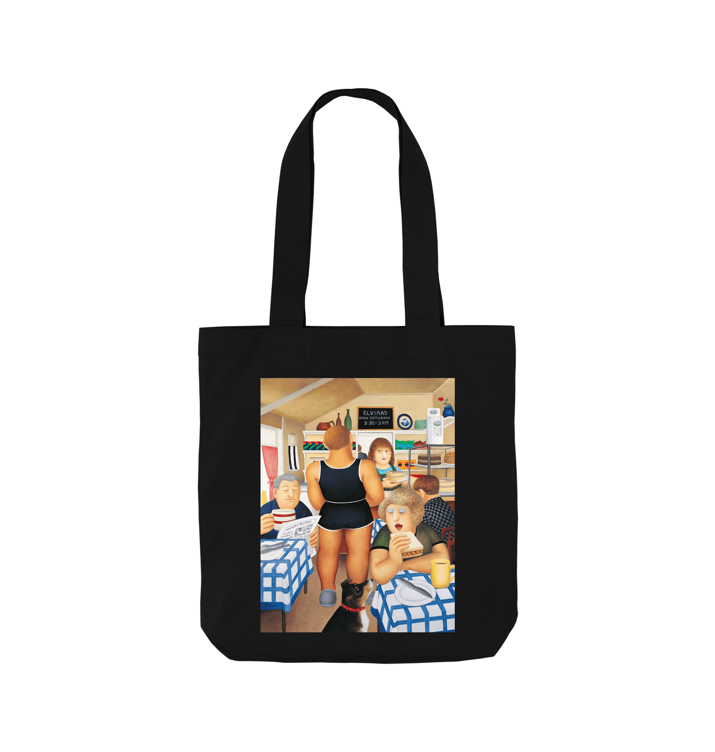 Black Printed Bag Front