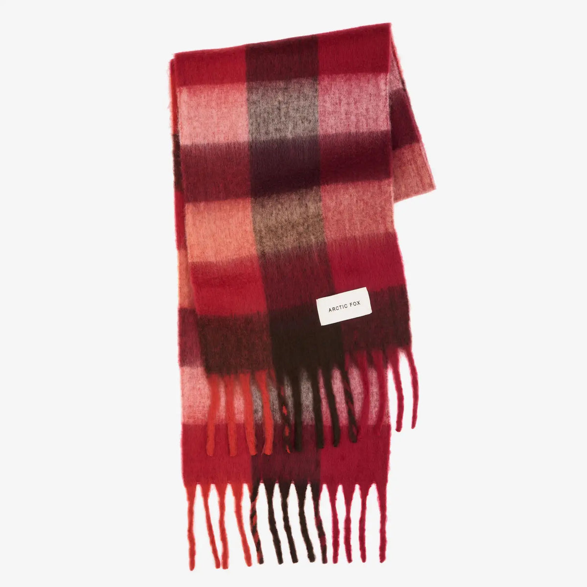 The Reykjavik Scarf - 100% Recycled - Burgundy Check