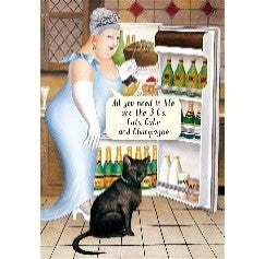 Beryl Cook Champagne Lifestyle Greetings Card