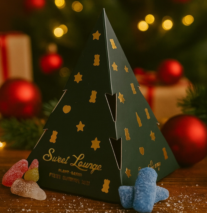 Vegan Fizzy Mix Gummies - Christmas Tree Gift Box 150g