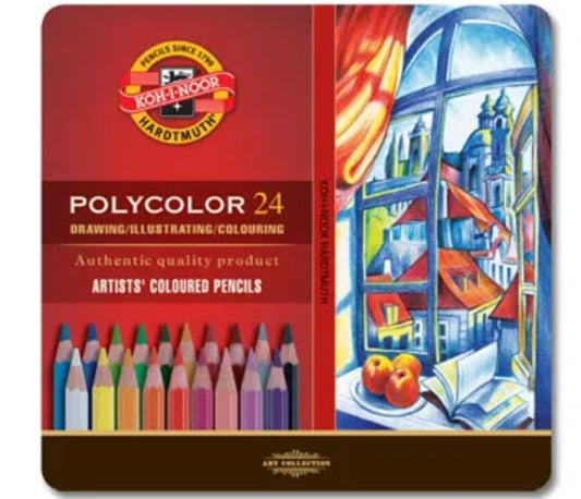 Polycolour Coloured Pencils - Tin of 24