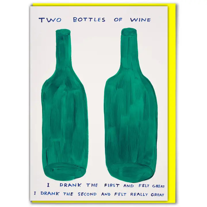 David Shrigley Greetings Card - Two Bottles of Wine