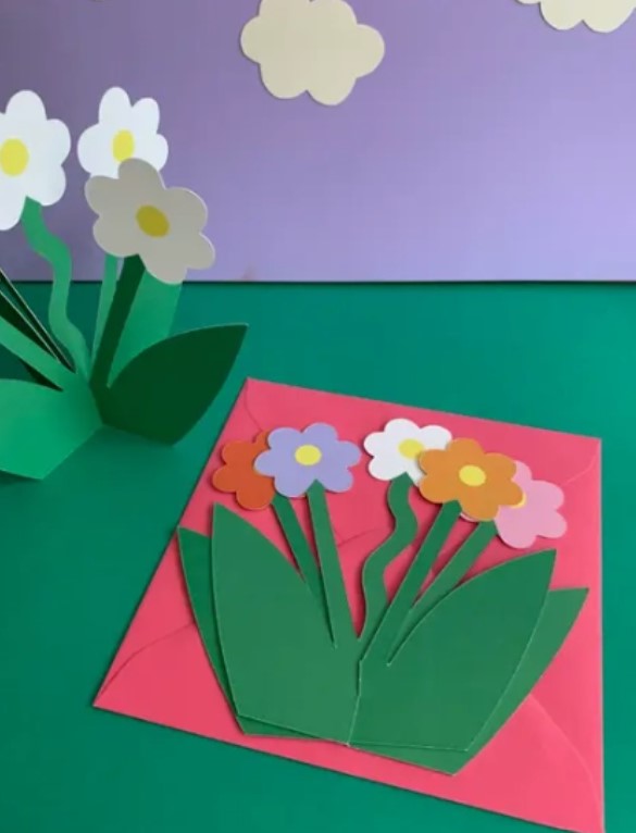 Standing Flowers 3D Daisy Bloom Greetings Card