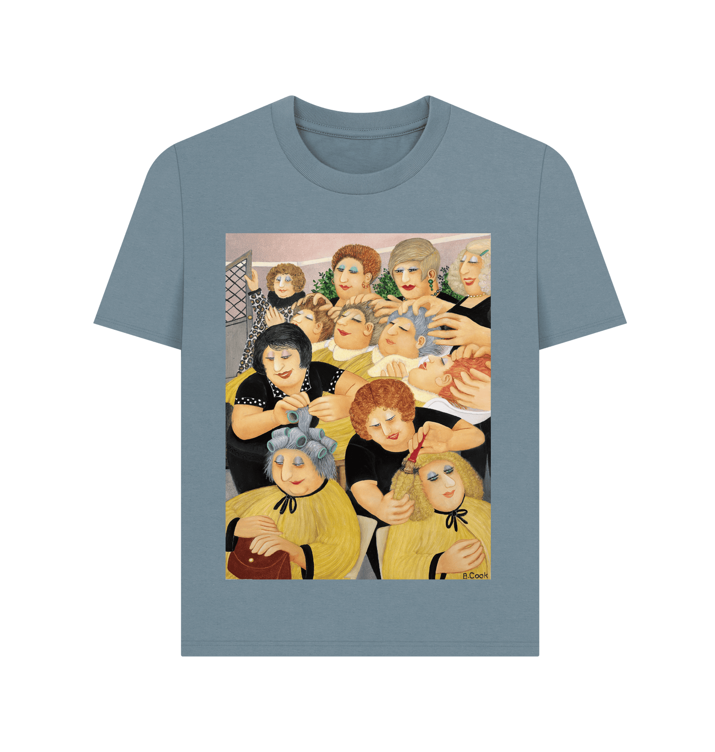 Stone Blue Printed T-shirt Front