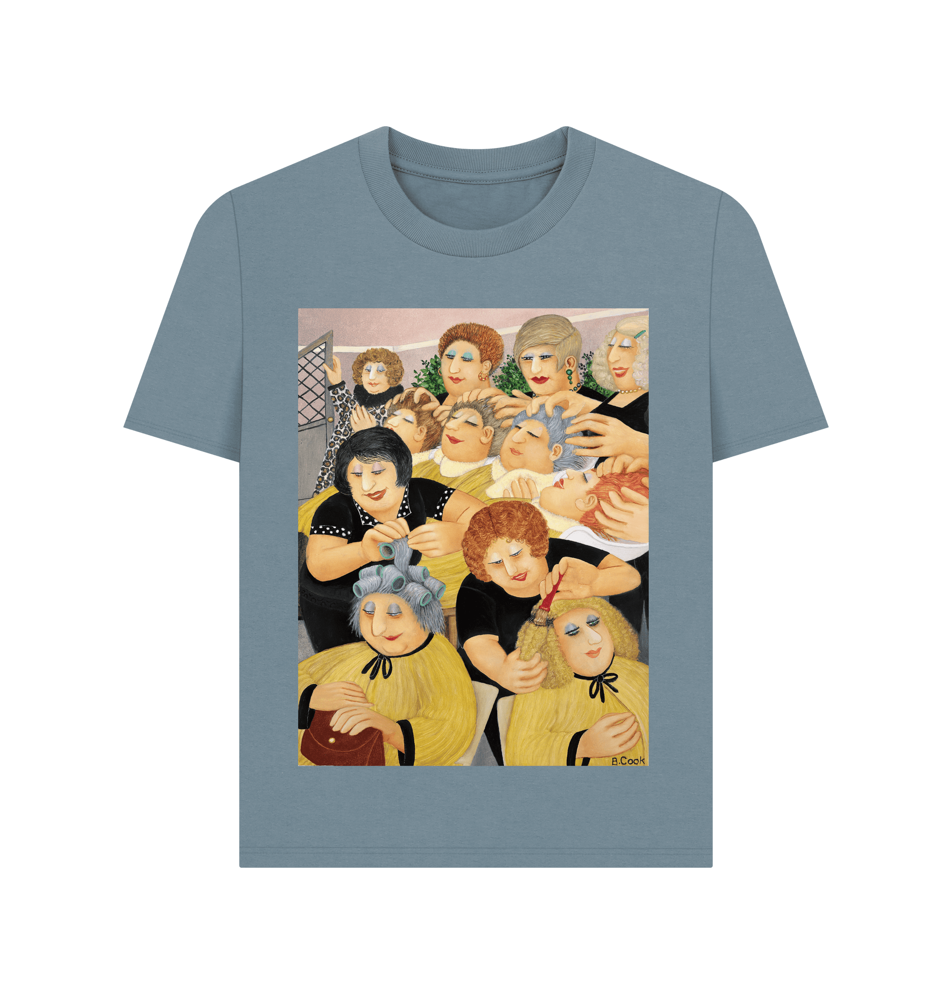 Stone Blue Printed T-shirt Front