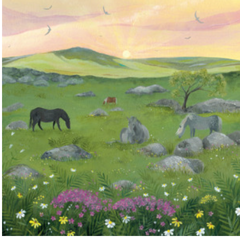Moorland Down Greetings Card