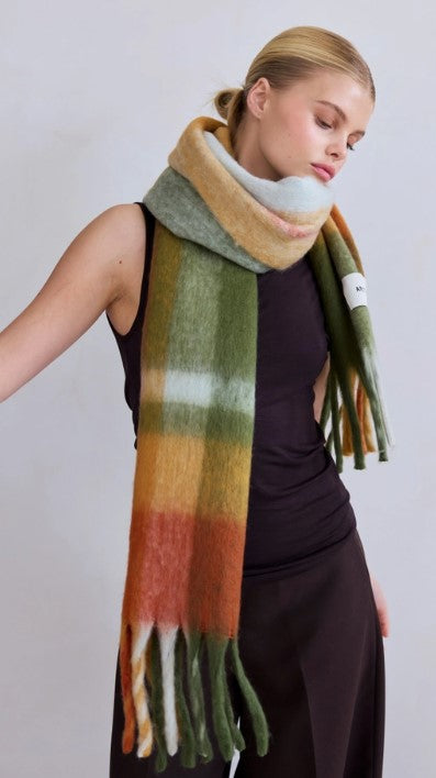 The Stockholm Recycled Scarf - Mossy Spring Green - discounted at 20%