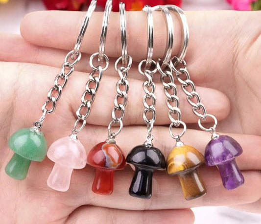 Gemstone Mushroom Keyring