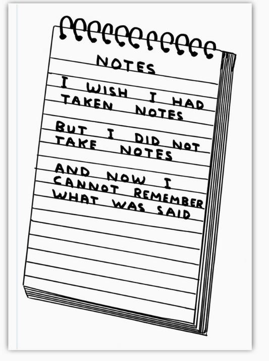 I Wish I Had Taken Notes