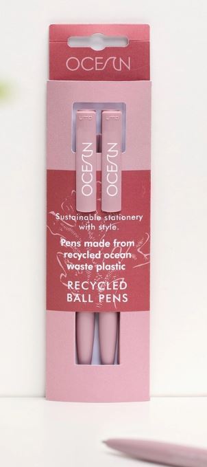 Recycled Pens Pack of 2 - Pink Coral