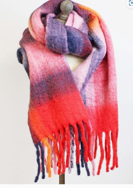 Soft Recycled Polyester Scarf - Purple Mix