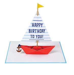 Sailing Boats Happy Birthday Stand Up Card