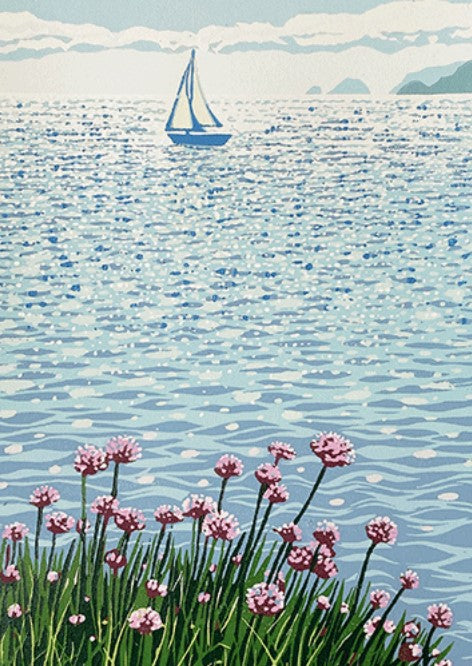 Sea Pinks Greetings Card