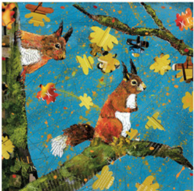 Two Red Squirrels Greetings Card