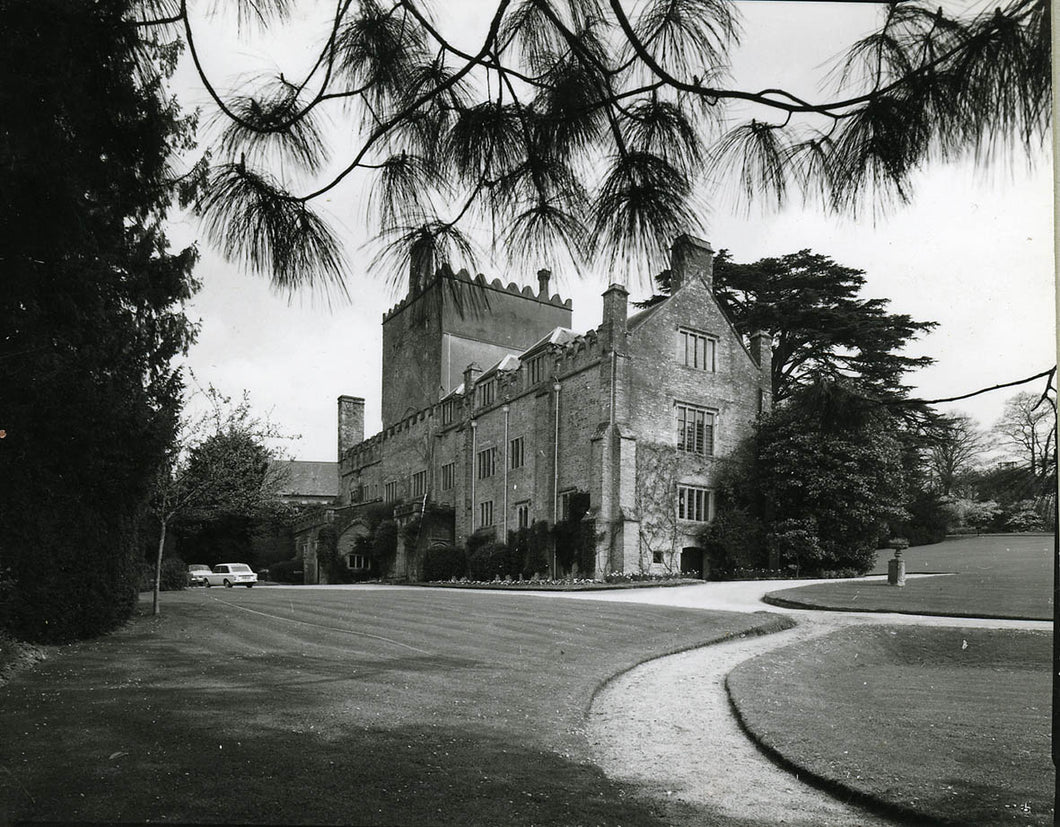 Buckland Abbey in black and white