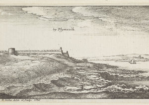 Drawing of Plymouth Hoe, Citadel and Mount Batten, 1676 Print